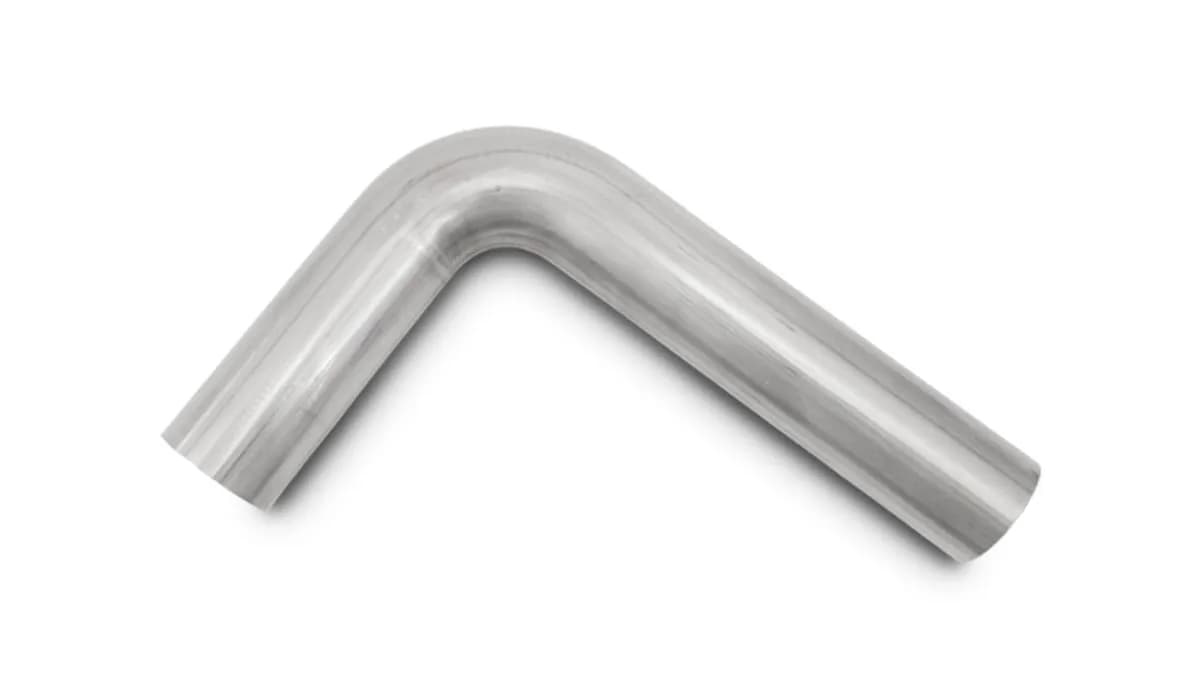 90 Degree Stainless Steel Bend; 5 in. OD; 7.5 in. Centerline Radius; 6 in. Leg Length From Tangent 1; 6 in. Leg Length From Tangent 2;
