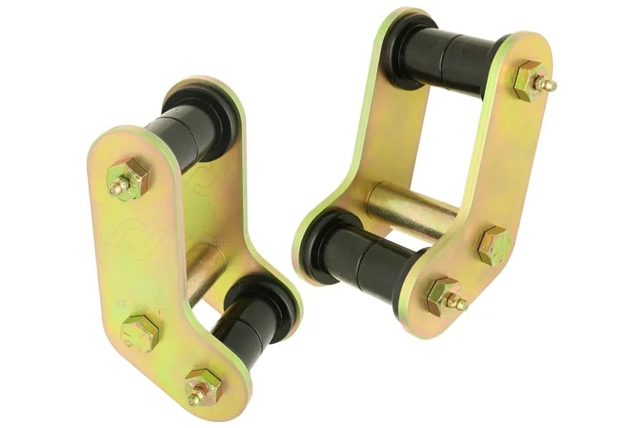 Boomerang Leaf Spring Shackles 87-95 Wrangler YJ Rear Includes Urethane Bushings HD Greasable Bolts Pair For Use w/ ProComp Springs RockJock 4x4