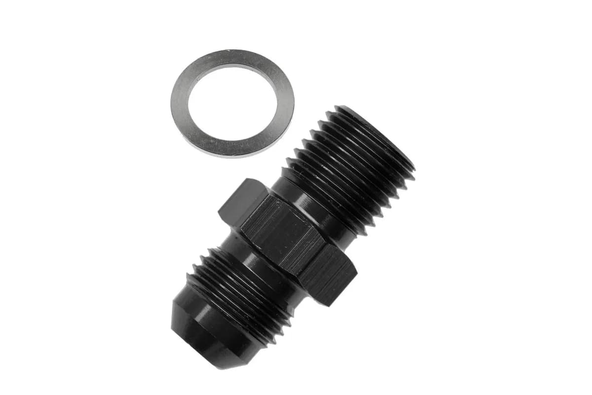 06 Male An/Jic Flare to M16x1.5 Inverted Adapter Black