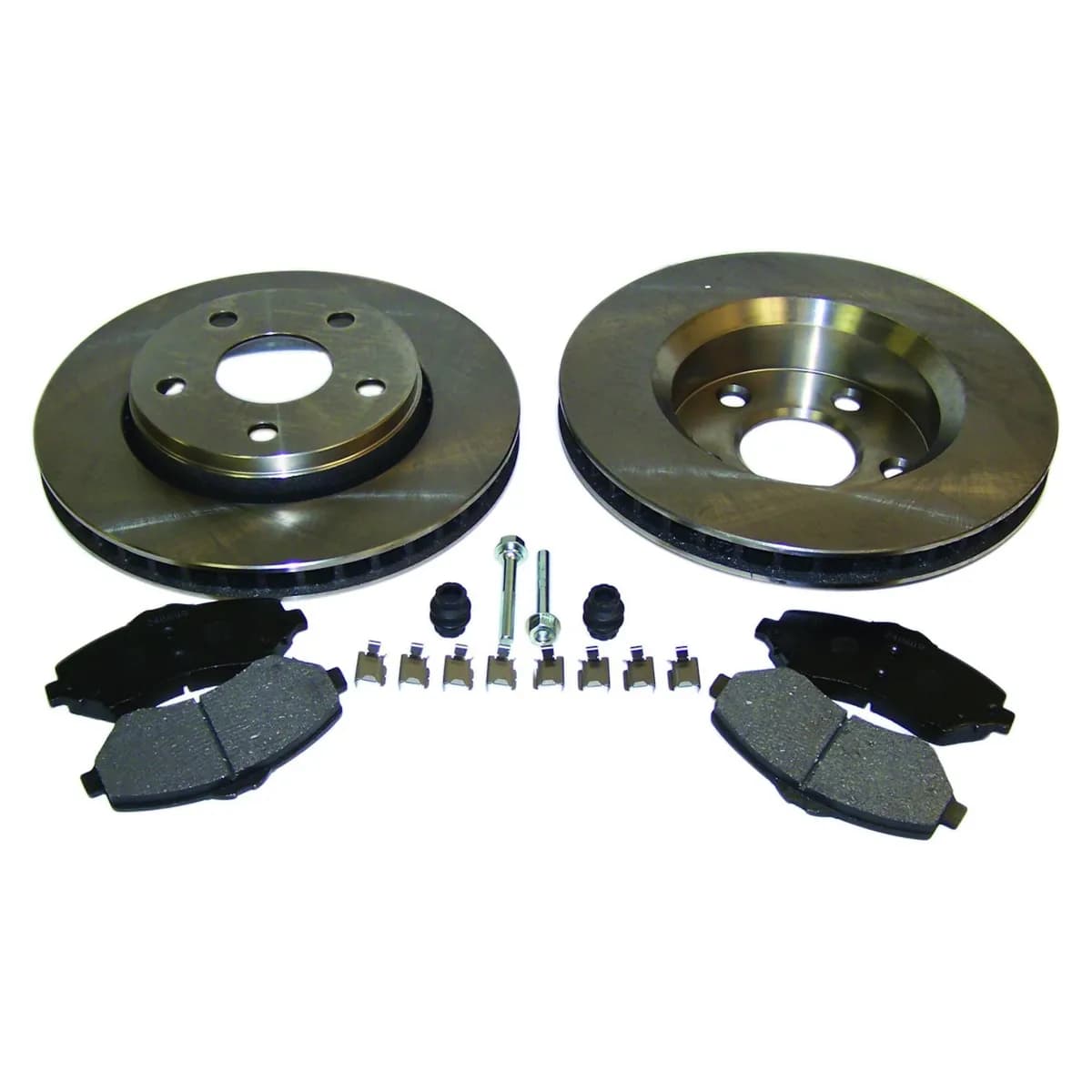 2007-2011 Wrangler JK w/ Model 30/184 Front Axle; Kit includes: 2 Brake Rotors 1 Pad Set and all necessary hardware; Front.