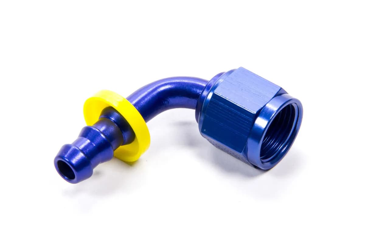 #8 Nut x 6an 90 Deg Pushlite Hose End For Fuel Cell Conversion