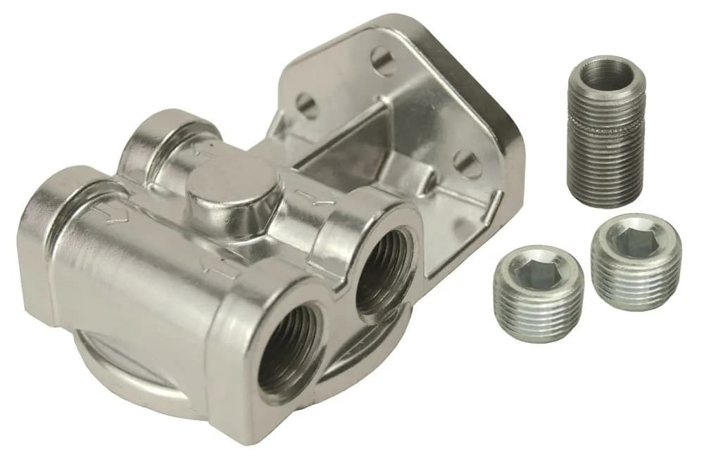 Derale 25709 Side Ports Filter Mount, 1/2 NPT