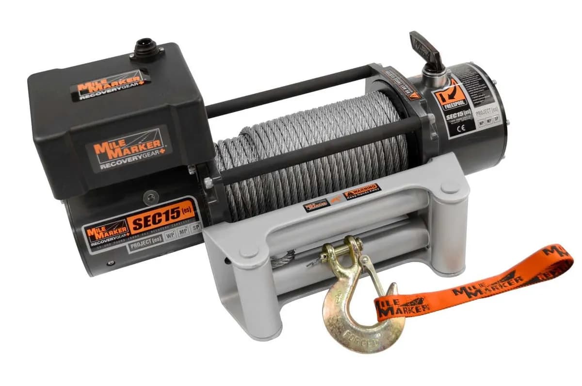 15000 LB Winch Waterproof 12V Motor 6.8 HP Series Wound Motor SEC15 ES Mile Marker