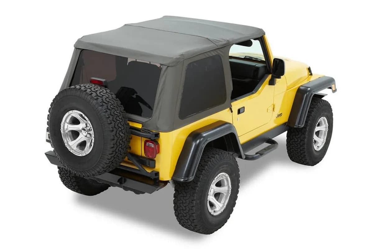 Trektop Slantback Soft Top For Jeep 1997-2006 Wrangler TJ Black Diamond Bestop