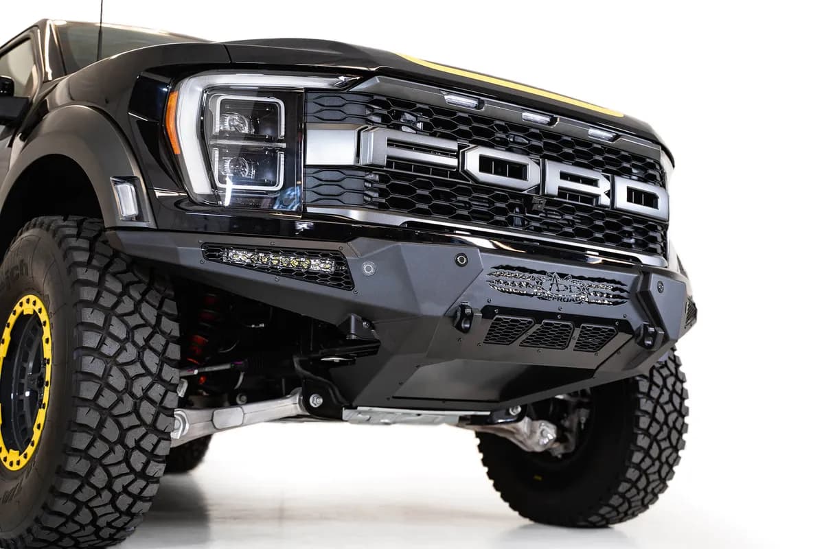 21c Ford Raptor Honeybadger Front Bumper Hammer Black Powdercoat Finsh