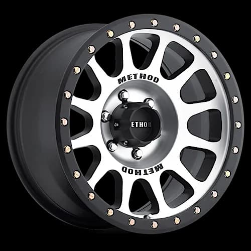 Aluminum Wheels 18x9 NV MR305 Bolt Pattern 6 On 139.7 Offset 18 Lip Size 1.38 Black BM Machined Face-Black Street Loc Method