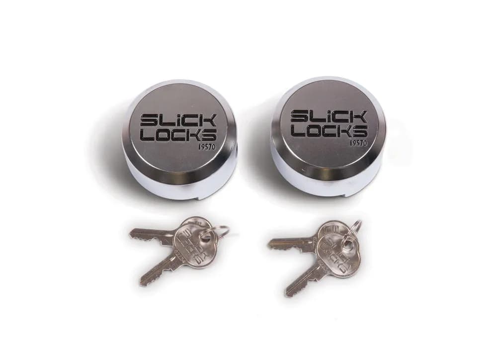 2 Aluminum Pucks Locks Keyed Alike