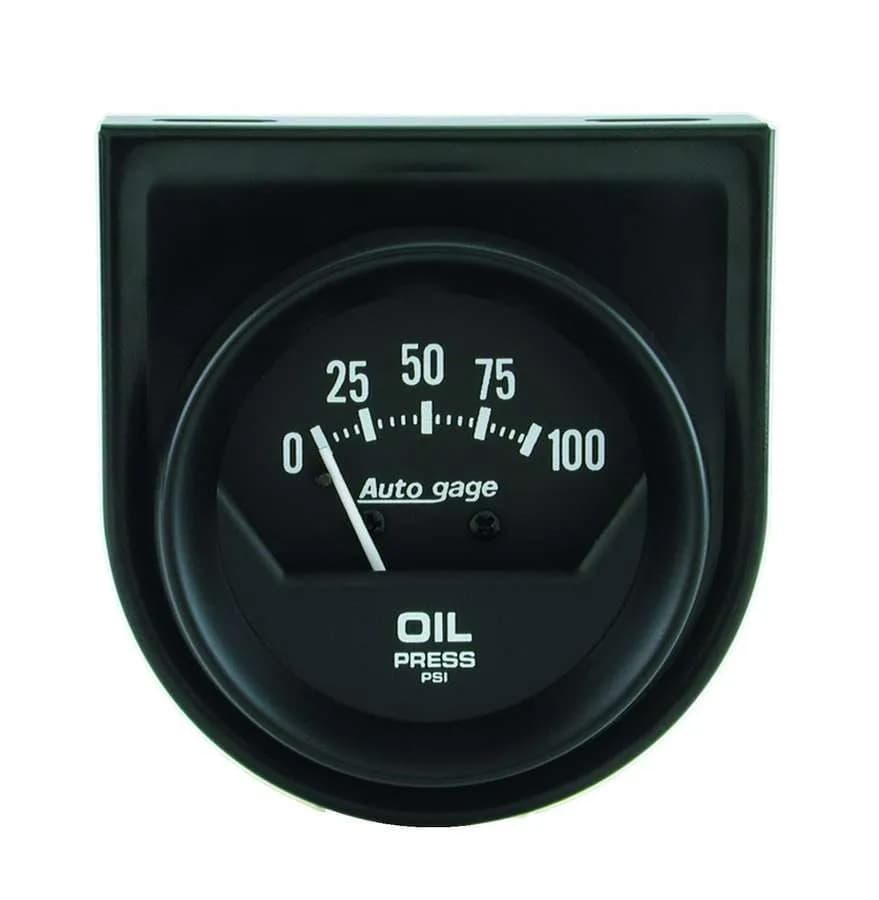 Gauge Console, Oil Press, 2", 100psi, Mech, Short Sweep, Black, AutoGage