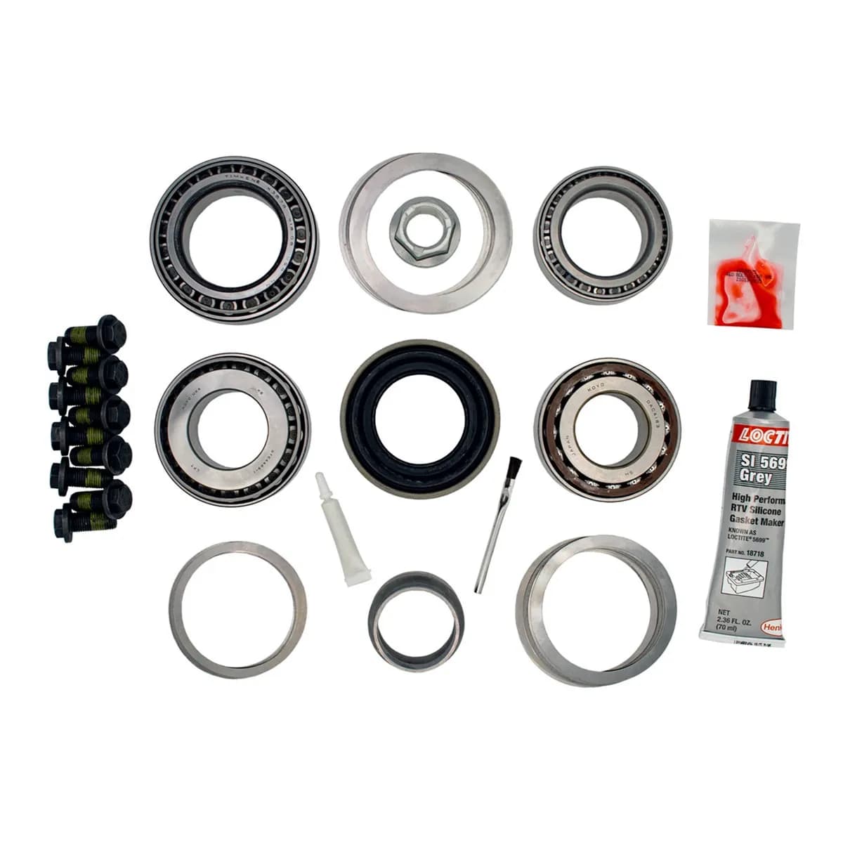 Eaton Master Differential Install Kit; Rear; Dana 44/M220; 12 Cover Bolts; 10 Ring Gear Bolts; 32 Axle Spline; 28 Pinion Spline; Standard Rotation;