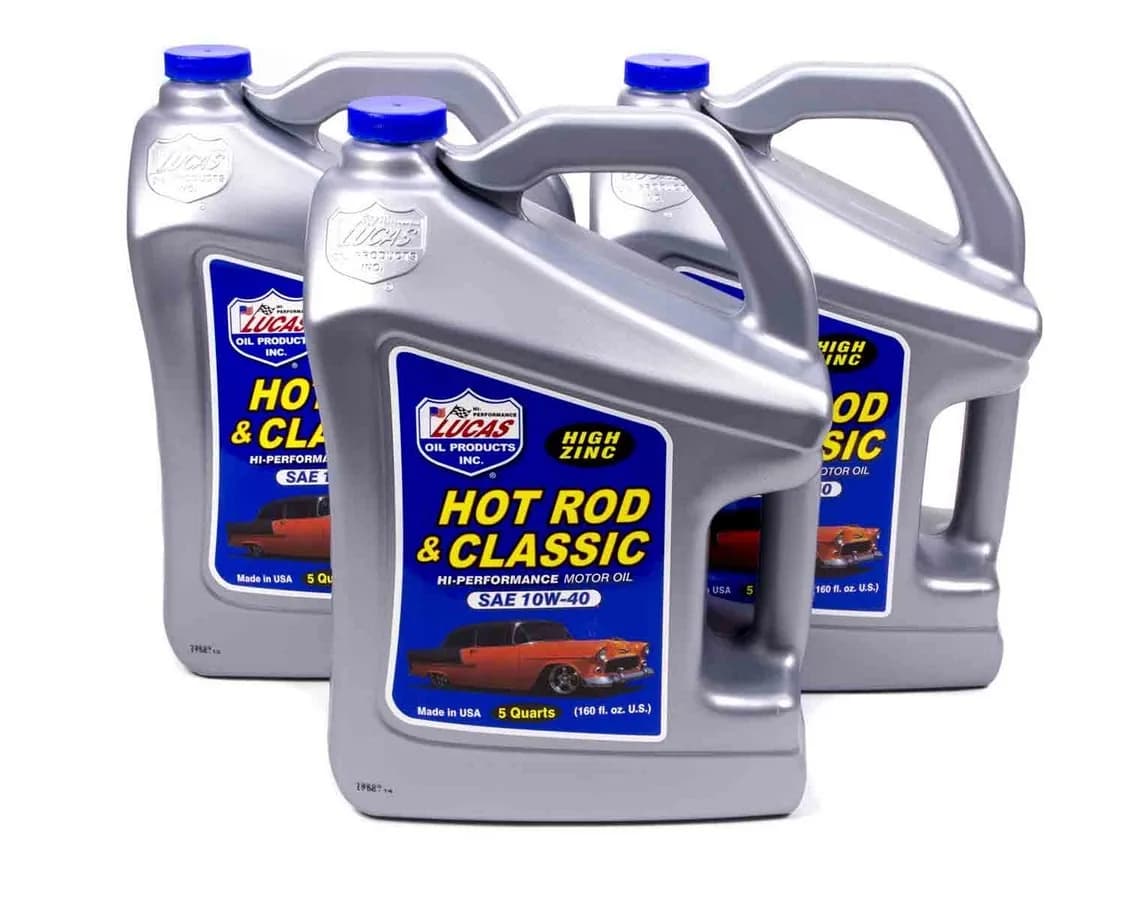 Lucas Oil 10W40 High Zinc Conventional Motor Oil - 5 Qt Jug, Set of 3