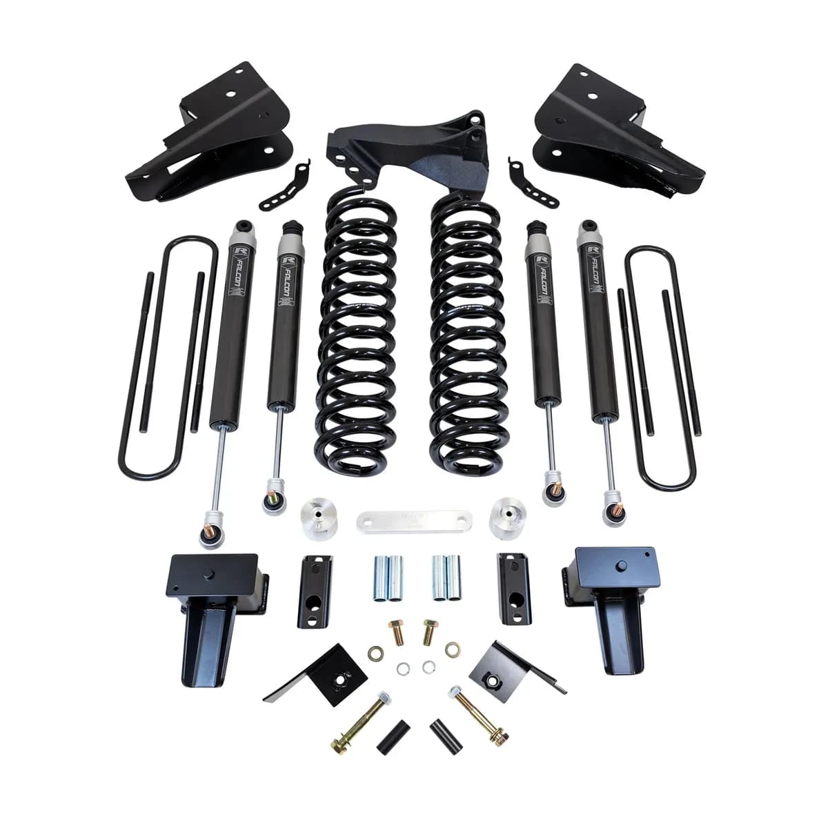 4ft. Coil Spring Lift Kit with Falcon 1.1 Monotube Front/Rear Shocks; Radius Drops; and Front Track Bar Bracket