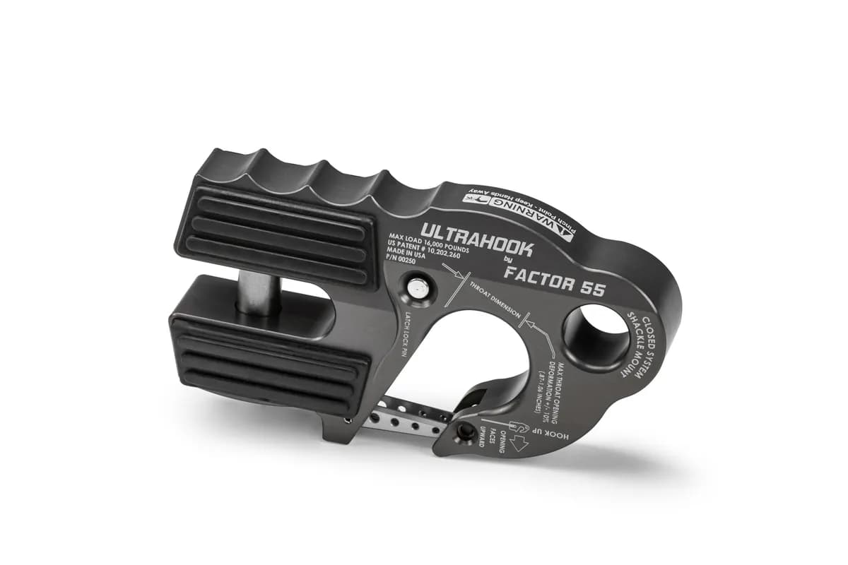 Factor 55 00250-06 Ultrahook Winch Hook With Shackle Mount -- Gray