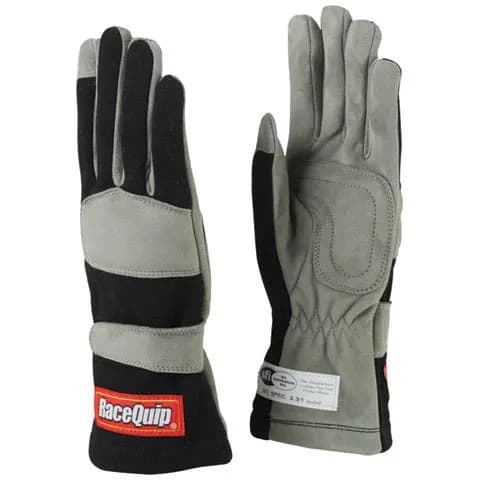 351 Series 1 Layer Nomex Race Gloves Sfi 3.3/ 1 Certified; Black Xlarge