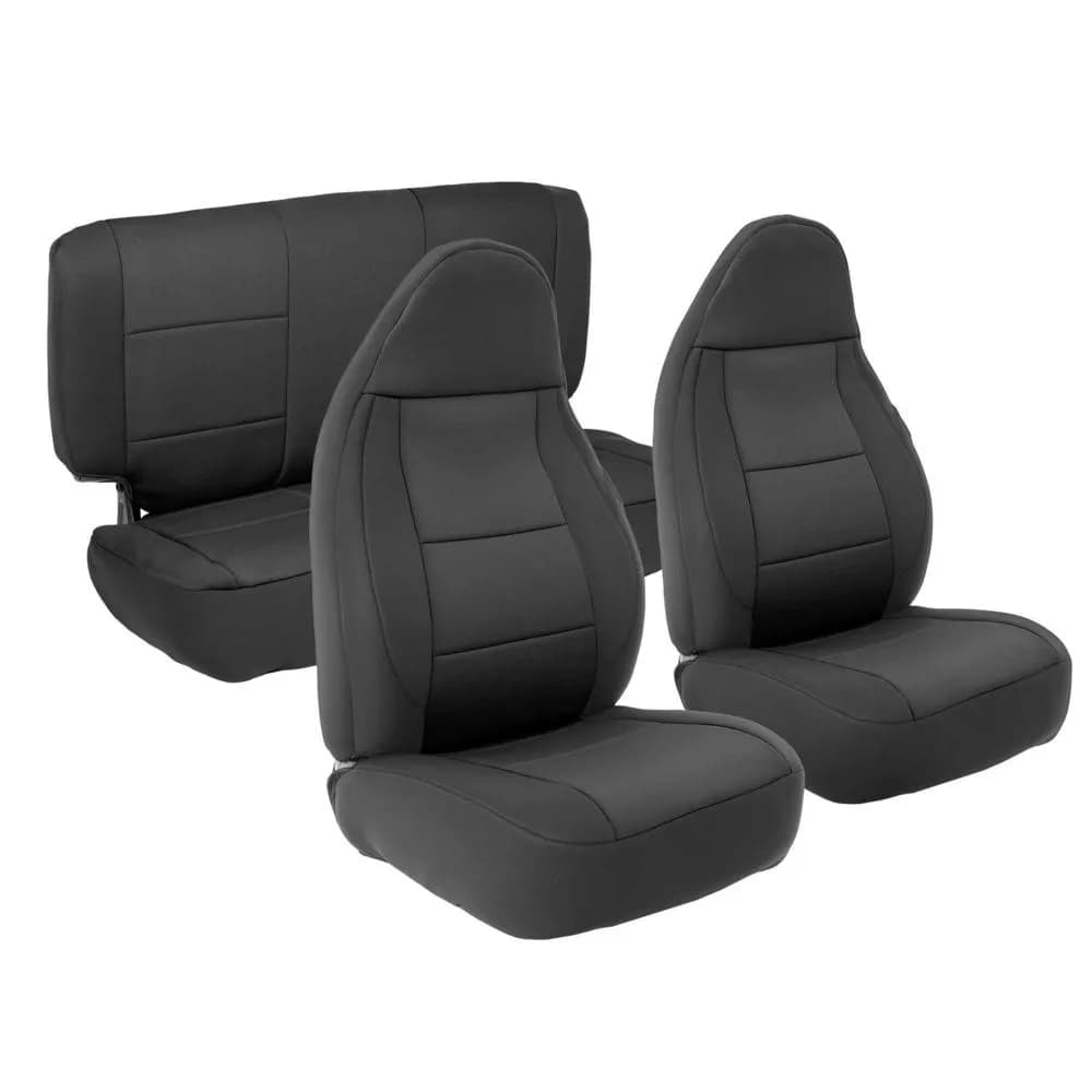 Seat Covers - Neoprene 1997-2002 Jeep Wrangler Black Sides/Black Center Includes Front And Rear