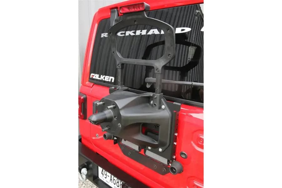 Rock Hard 4x4 Adjustable Spare Tire Carrier w/ CB Antenna Mount - JL