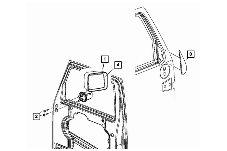 Mopar OEM Mirror - Driver Side - JK 07-10