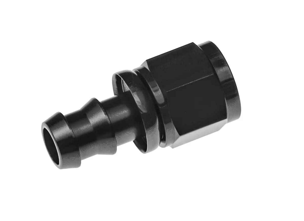10 Straight An/Jic Hose End Push Lock Black