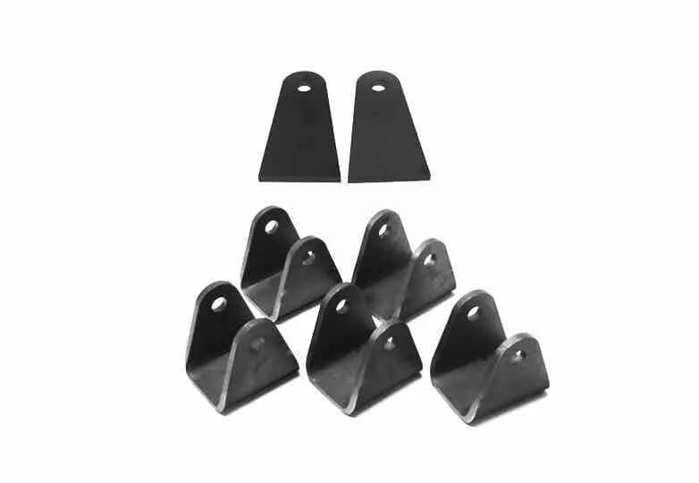 Steinjäger Tabs and Clevises, Weld On 4 Link Tab and Clevis Kits 0.625 Bore Straight Mount 2.50 Inch Clevis Jaw 4.00 Inch Straight Tab Length 2 Straight Tabs, 5 Clevises