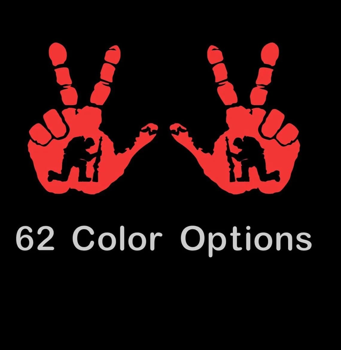 Hect Creations Kneeling Soldier Wave Decal Set for Jeep - 2 Pack