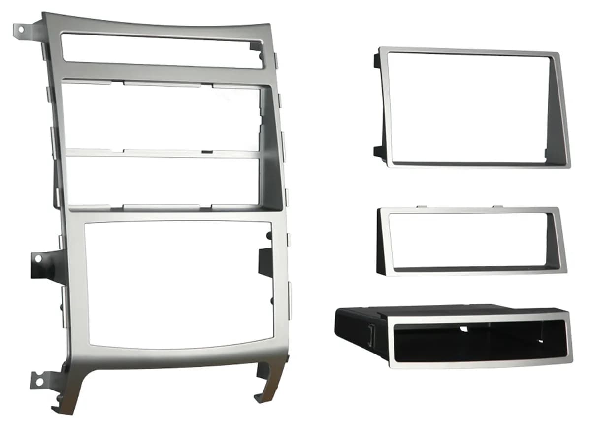 Turbokits; Radio Installation Kit; Incl. Instructions; For Double Din And Single Din; High-Grade ABS Plastic; W/Auto Climate Controls; Silver;