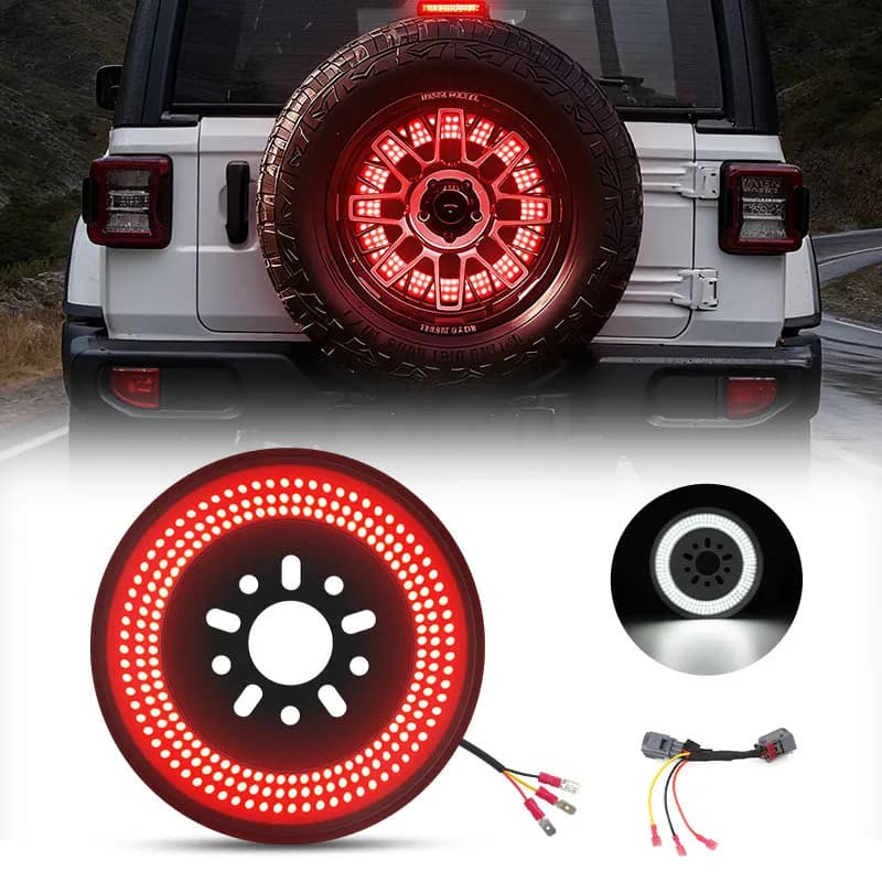 Full-Surface LED Jeep Spare Tire Light with Brake & Reverse Function for Wrangler JK