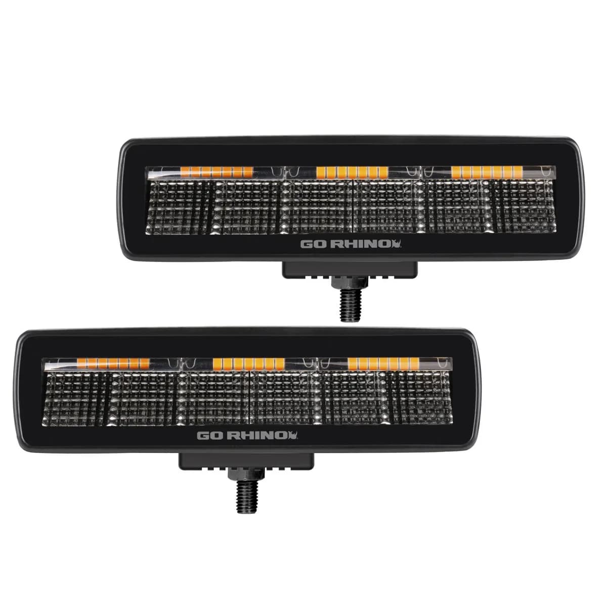 go Rhino 750600622fbs Blackout Combo Series - Sixline 6-Led Flood Light Pods, Pair, W/Amber Leds