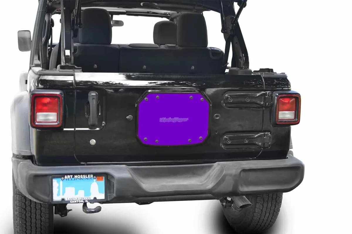 SteinjÃ¤ger Wheels and Tires Wrangler JL 2018 to Present Spare Tire Delete Plate Sinbad Purple