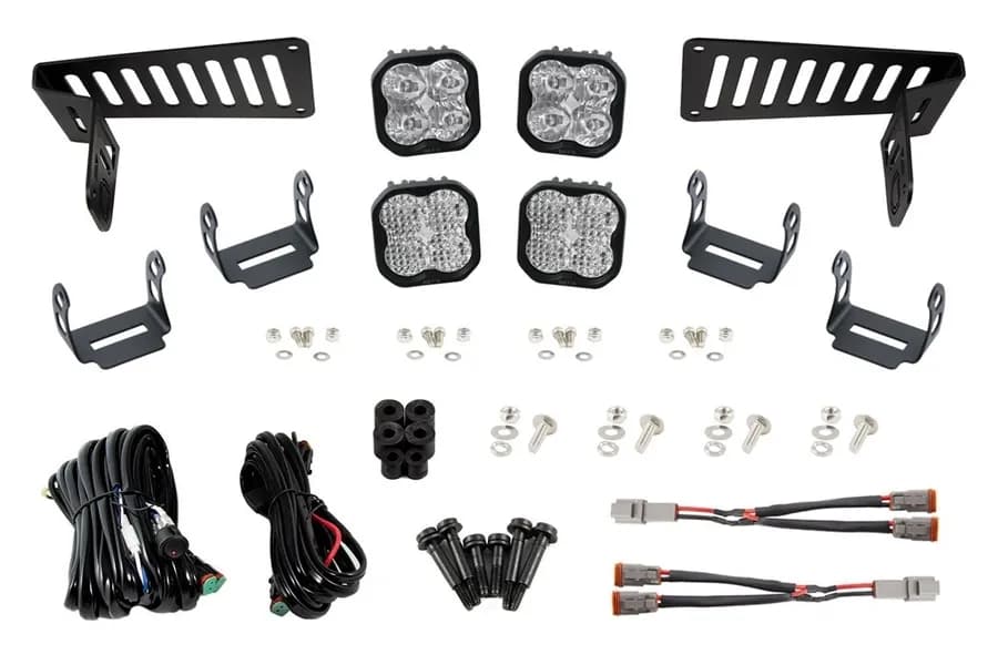 Diode Dynamics - SS3 Cowl LED Bracket Kit for 2018-2024 Jeep JL Wrangler/Gladiator, White Pro