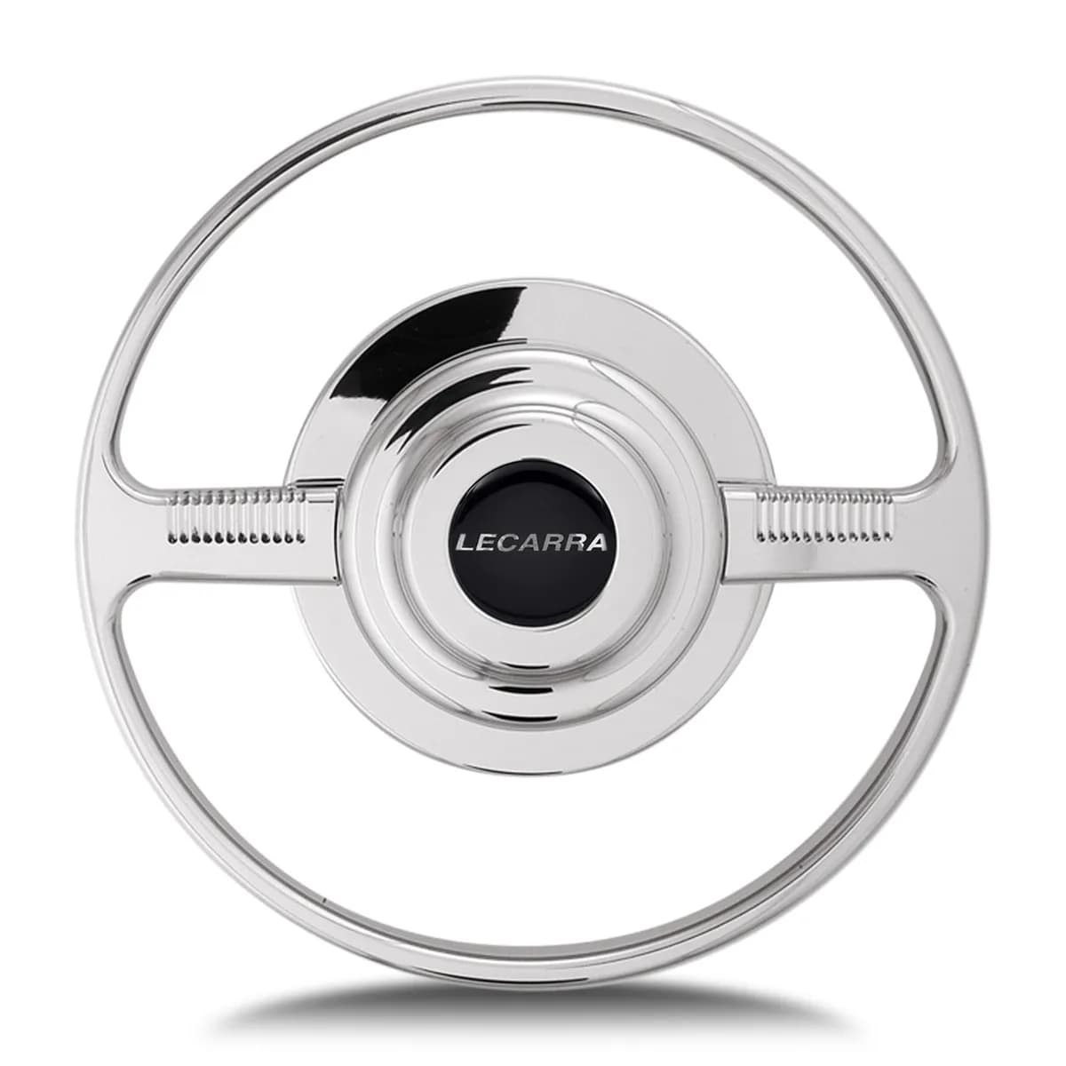Horn Button; Fits w/Mark 10 Wheel Steering; Billet Aluminum; Single Contact; Lecarra Logo; Polished;