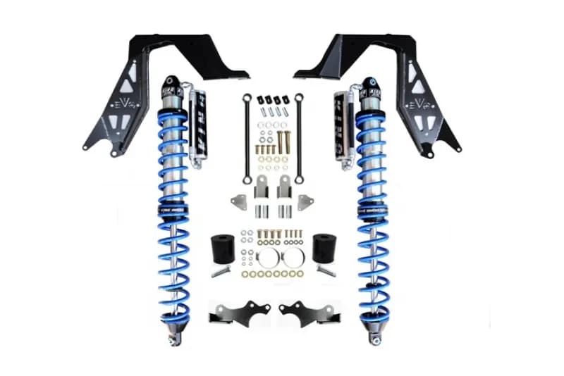 14" Inch Travel EVO Spec King Nv2514 Front Bolt-On 2.5" Coilover Kit Black For Jl/Jt Wrangler & Gladiator