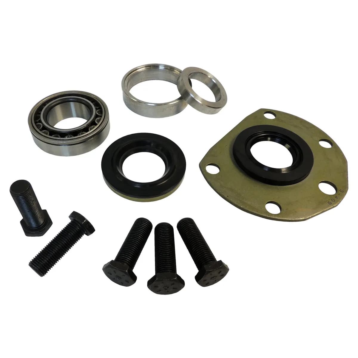 1976-1983 CJ-5 CJ w/ Crown 1-Piece Rear Axle; For One Side Only. Includes: Bearing Seals Spacers and Bolt 1976-1986 CJ-7 CJ w/ Crown 1-Piece Rear Axle; For One Side Only. Includes: Bearing Seals Spacers and Bolt