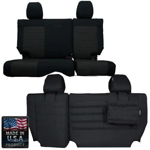 Bartact Seat Cover Rear Split Bench 4 Door Black/Red