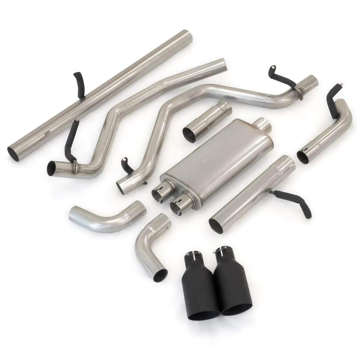 0913 gm 5.3l 2.5in Catback Exhaust System Raw W/Black Tips