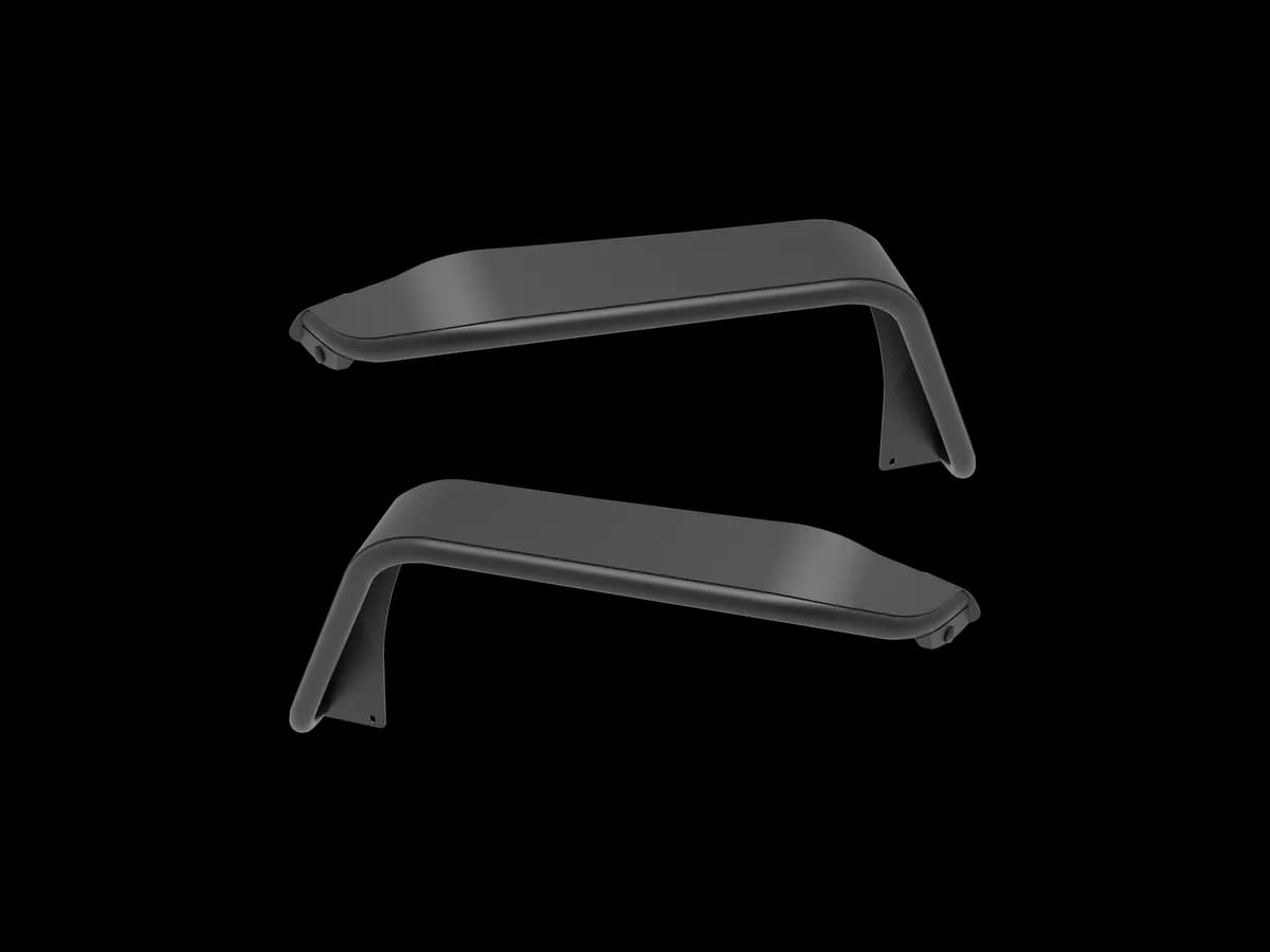 ATTJL01H106-BX-F Attica 4x4 Front Fender Flares -High Position - Black - Powder Coated - Steel - JL/JT