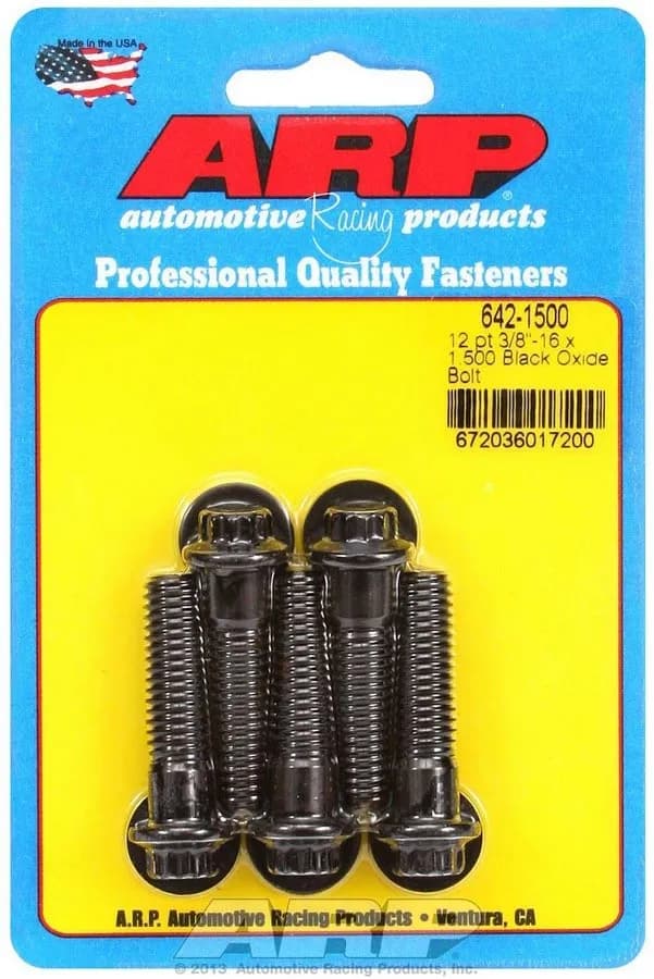 3/816 x 1.500 12pt Black Oxide Bolts