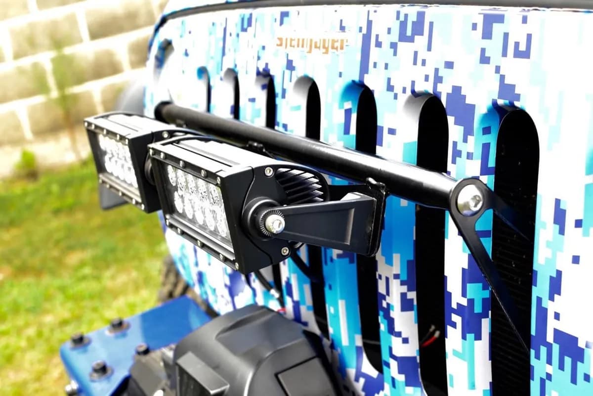 Steinjäger Exterior Accessories Wrangler JK 2007-2018 Light Mounts Grill Brackets and Lights Black
