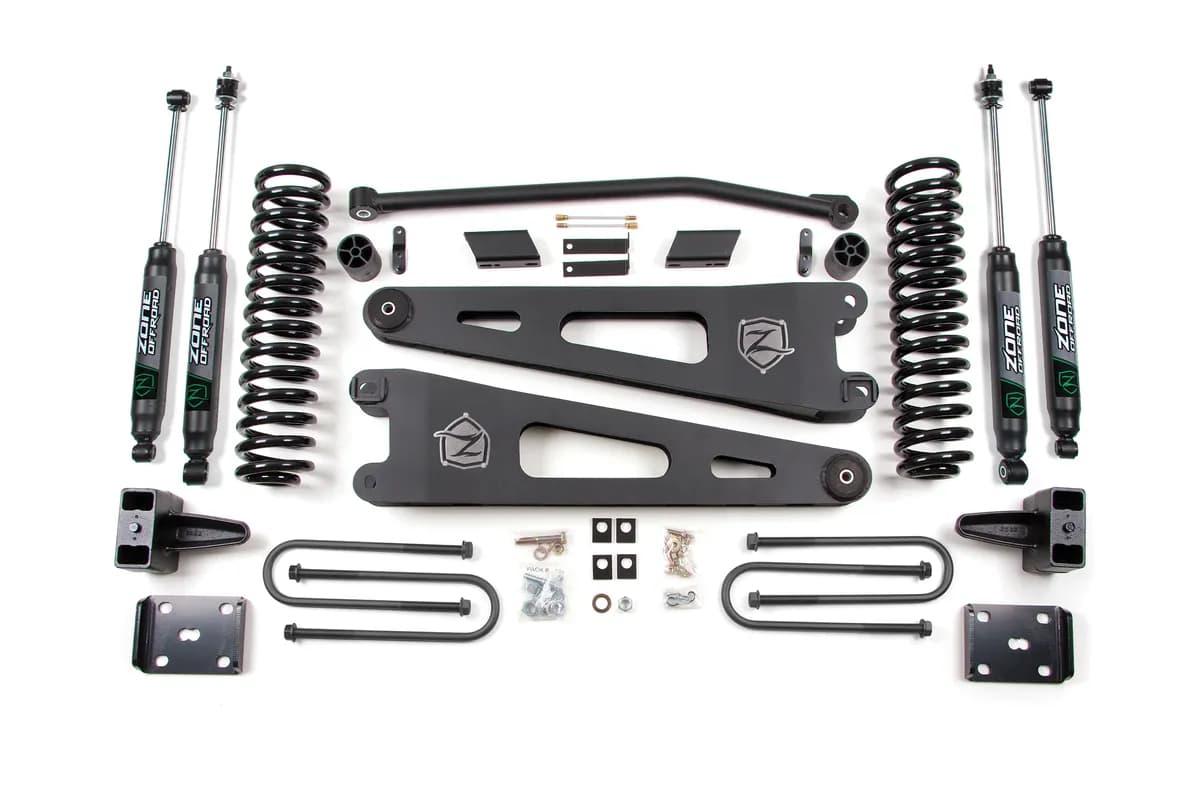 11-16 Ford F-250/F-350 Super Duty 4 Inch Radius Arm Lift Kit Gas With Nitro Shocks Zone Offroad