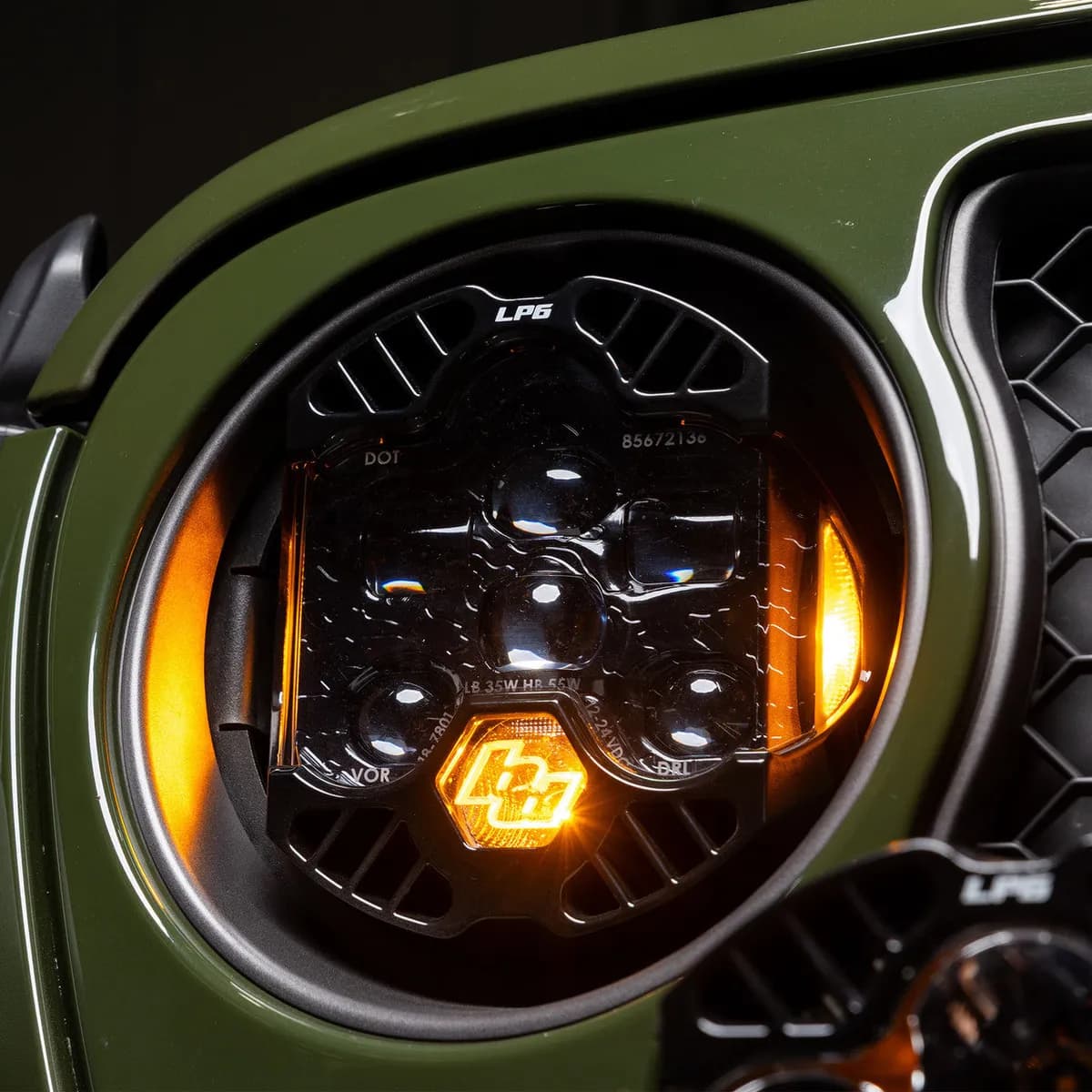 DOT LP6 LED Headlight Kit Jeep 2018-2025 Wrangler JL 2020-2025 Gladiator JT w/Halogen Headlights (White) Baja Designs