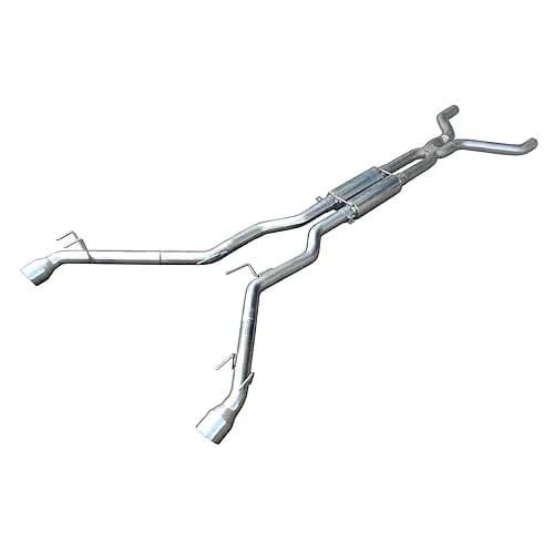 Cat Back Exhaust System 10-14 Camaro V6 Split Rear Dual Exit 2.5 in Intermediate And Tail Pipe Muffler/Hardware/4 in Polished Tips Incl Polished Finish 409 Stainless Steel Pypes Exhaust