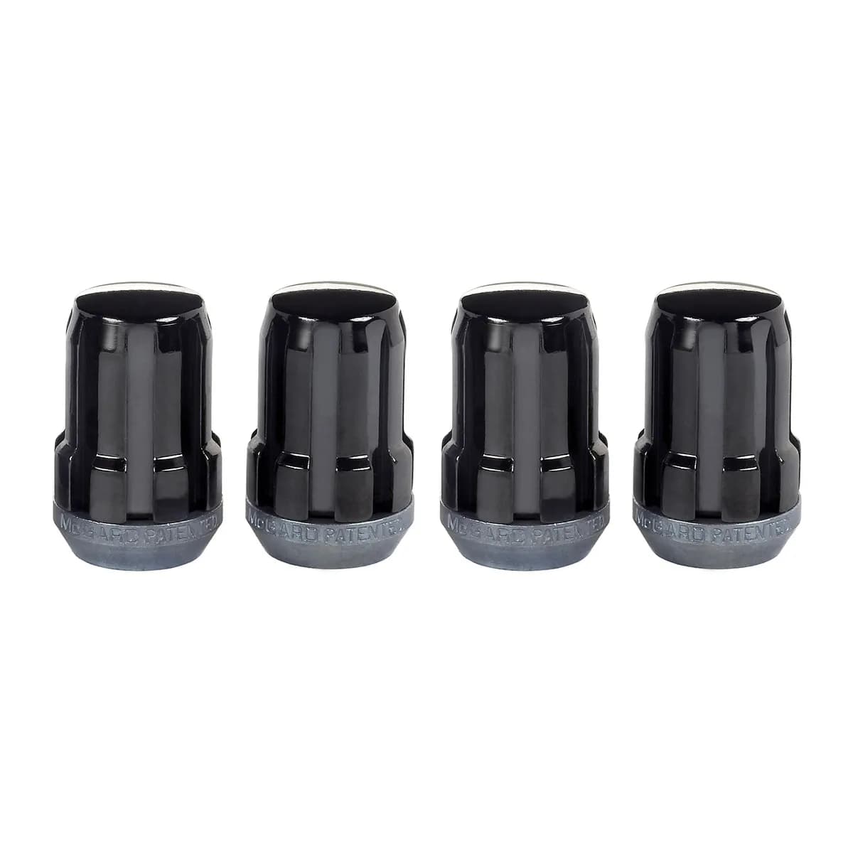 Splinedrive Lug Nut M12x1.25 Cone Seat 1.24 in Oal Black (4 Pk)