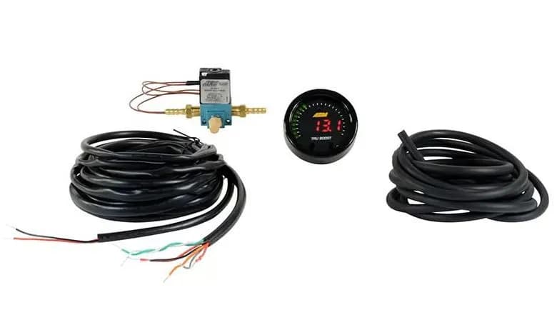 AEM X-Series Tru-BoostX Gauge Controller Kit - 80 PSIg Internal MAP Sensor - Black Bezel - Black Face