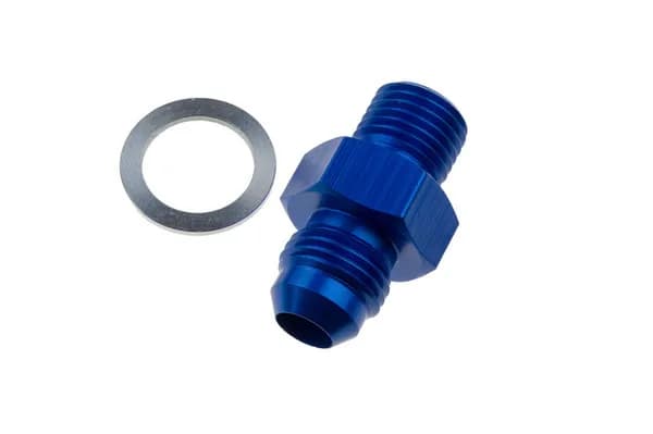 06 Male An/Jic Flare to 1/8npsm Transmission Fitting Blue2pcs