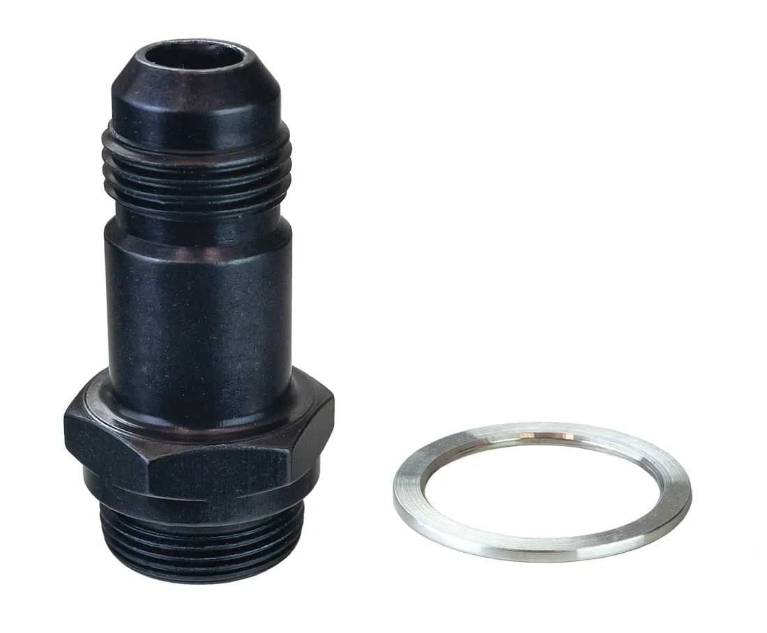 Carburator Fuel Inlet Fitting 8an x 7/820 2 in Long Black Anodized