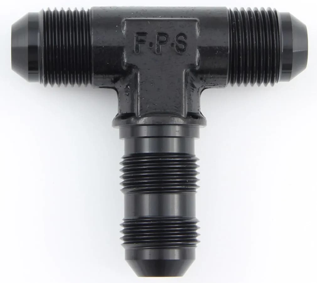 #8 Bulkhead Tee Fitting Black