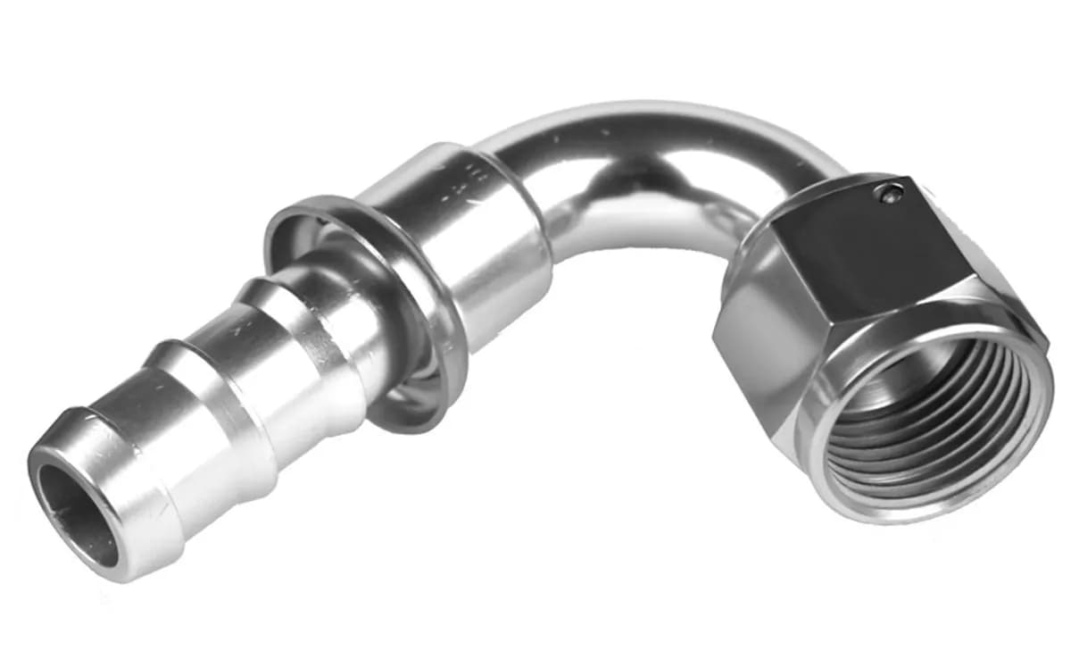 06 120 Degree An/Jic Push Lock Hose End Clear