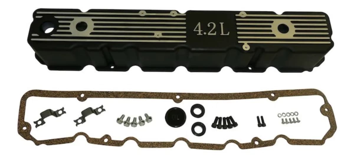 Interior Accessories 1981-1983 Replacement Parts Engine Valve Covers, Black Aluminum