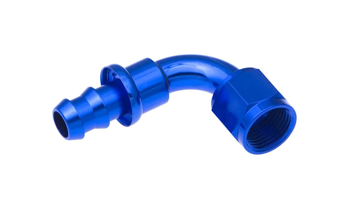 10 90 Degree An/Jic Hose End Push Lock Blue