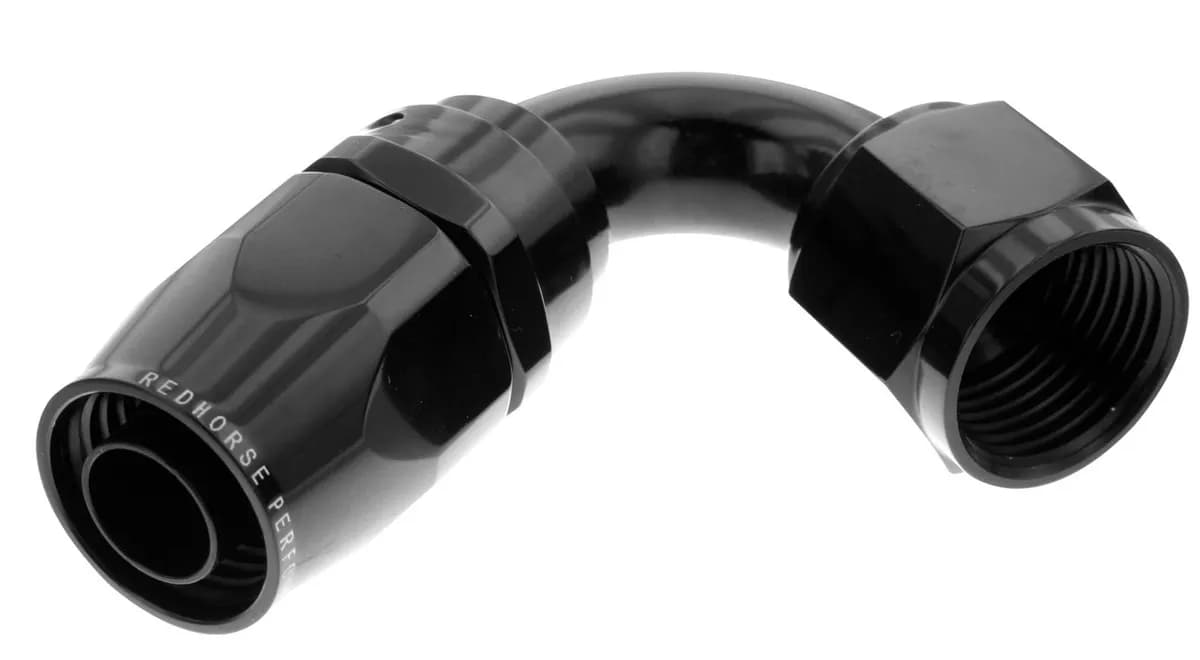 16 120 Degree Female Aluminum Hose End Black