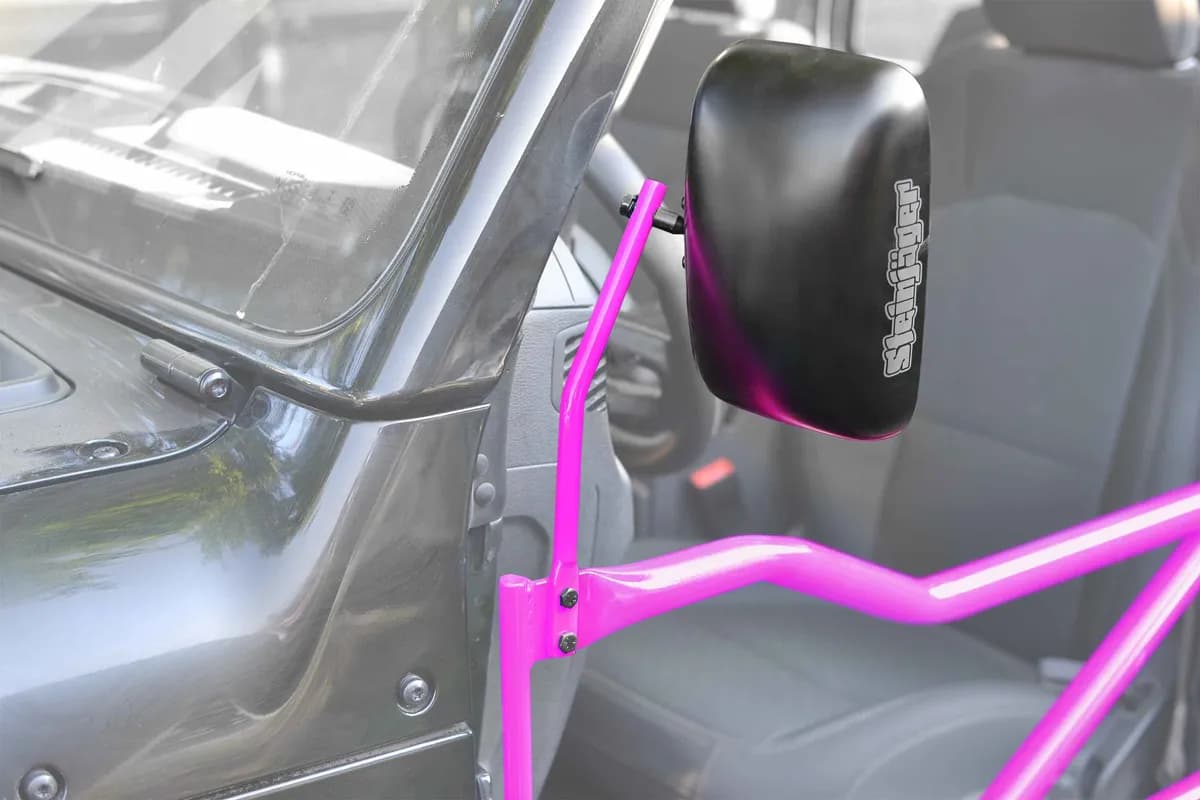 Steinjäger Doors Gladiator JT 2019 to Present Mirror Legs to Fit Tube Doors Hot Pink