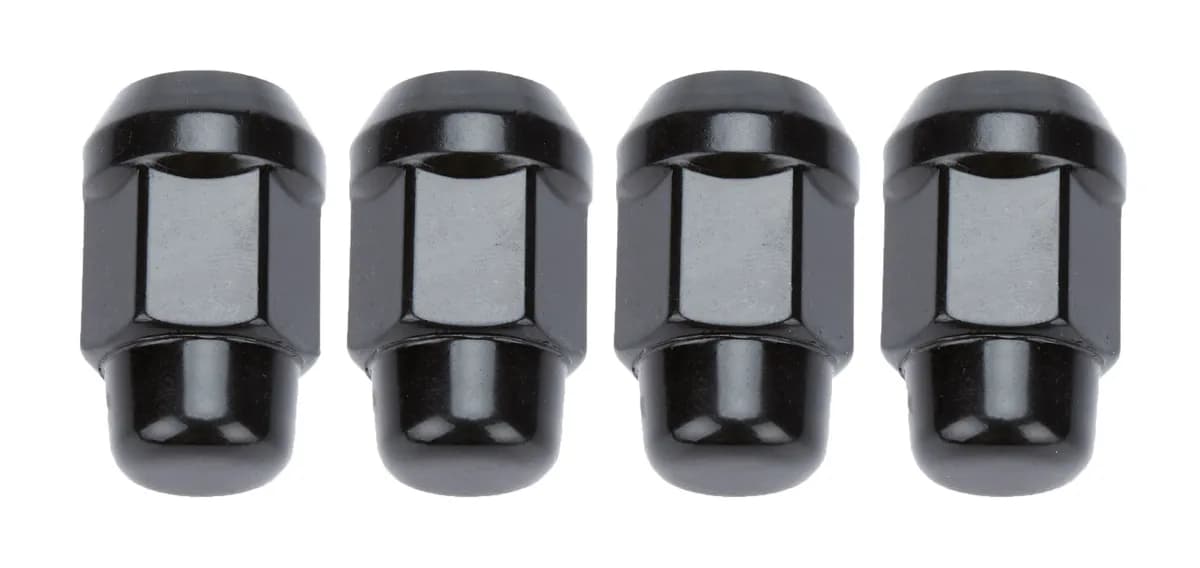 1/2in Acorn Bulge Black Chrome (3/4in Hex) Lug Nuts 4 Bagged